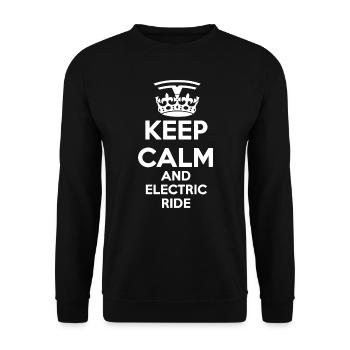 KEEP CALM AND ELECTRIC RIDE - Sweat-shirt Unisexe - noir - Devant - Alina (178cm) & Michal (187cm)