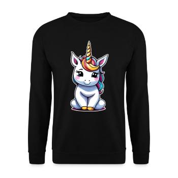 Cute unicorn - Unisex Sweatshirt - black - Front - Alina (178cm) & Michal (187cm)