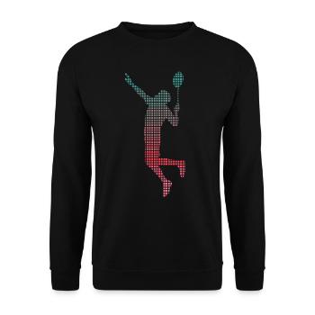 Badminton pixelated badminton player badminton - Unisex Sweatshirt - black - Front - Alina (178cm) & Michal (187cm)