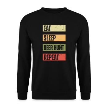 Eat Sleep Deer Hunt Repeat | Deer Hunting - Unisex Sweatshirt - black - Front - Alina (178cm) & Michal (187cm)