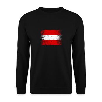 Autriche Drapeau autrichien Vintage - Sweat-shirt Unisexe - noir - Devant - Alina (178cm) & Michal (187cm)