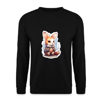 Neige d’hiver moelleuse - Sweat-shirt Unisexe - noir - Devant - Alina (178cm) & Michal (187cm)