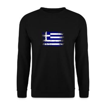 Grèce Drapeau grec Vintage - Sweat-shirt Unisexe - noir - Devant - Alina (178cm) & Michal (187cm)