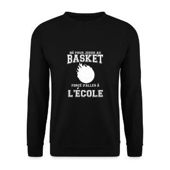Né Pour Jouer Au Basket Sport Basket Ball - Sweat-shirt Unisexe - noir - Devant - Alina (178cm) & Michal (187cm)