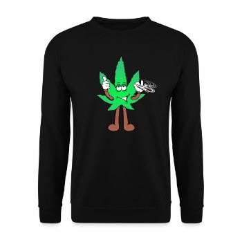 Der Bloom - Weed Cannabis Stoned Hanf Marihuana - Unisex Pullover - Schwarz - Vorne - Alina (178cm) & Michal (187cm)