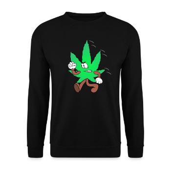 Der Bloom - Weed Cannabis Stoned Hanf Marihuana - Unisex Pullover - Schwarz - Vorne - Alina (178cm) & Michal (187cm)