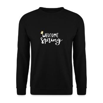 Welcome Spring - Unisex Pullover - Schwarz - Vorne - Alina (178cm) & Michal (187cm)
