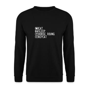 Manger dormir endormi cadeau répété - Sweat-shirt Unisexe - noir - Devant - Alina (178cm) & Michal (187cm)
