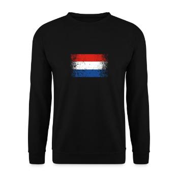 Netherlands Dutch Flag Vintage - Unisex Sweatshirt - black - Front - Alina (178cm) & Michal (187cm)