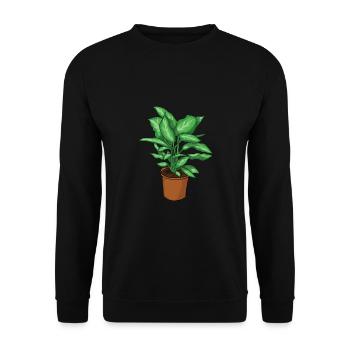 Potted plant - Unisex Sweatshirt - black - Front - Alina (178cm) & Michal (187cm)