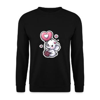 Cute baby elephant with heart balloon elephant mom - Unisex Sweatshirt - black - Front - Alina (178cm) & Michal (187cm)