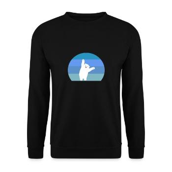 Retro Polar Bear Polar Bear - Unisex Sweatshirt - black - Front - Alina (178cm) & Michal (187cm)