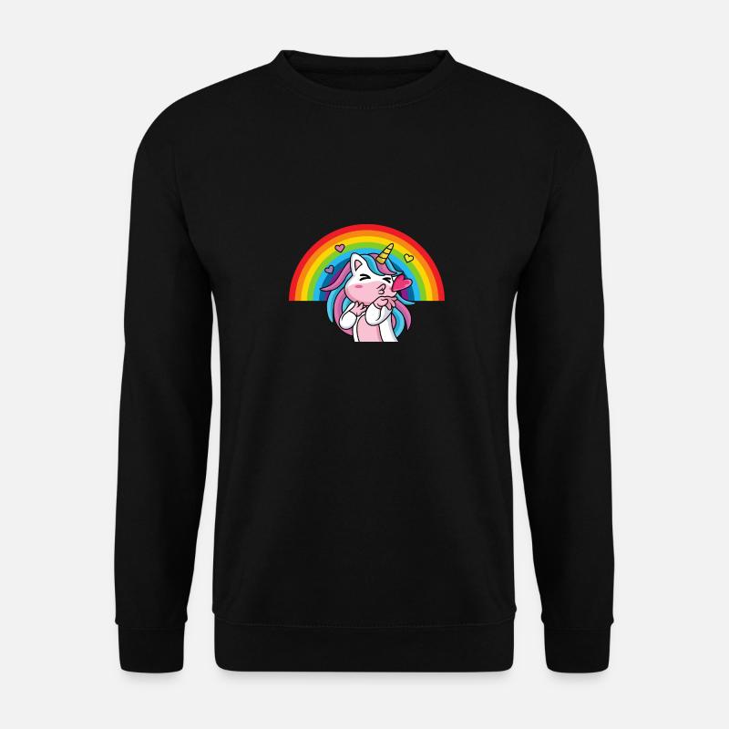 Licorne arc-en-ciel - Sweat-shirt Unisexe - noir