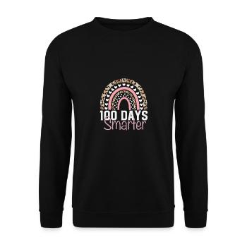 100 days smarter - Unisex Sweatshirt - black - Front - Alina (178cm) & Michal (187cm)