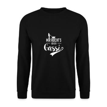 mir reichts ich geh gassi - Unisex Pullover - Schwarz - Vorne - Alina (178cm) & Michal (187cm)