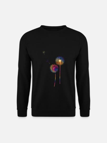 Bunte Pusteblume | Löwenzahn Blume Frühling Sommer - Unisex Pullover - Schwarz