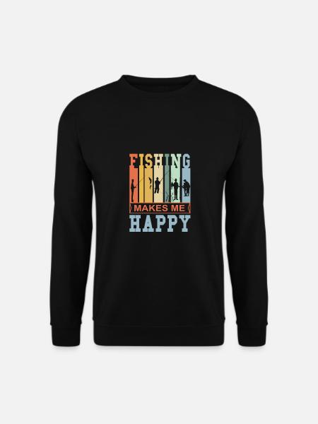 Fishing makes me happy - Angler Angeln - Unisex Sweatshirt - black