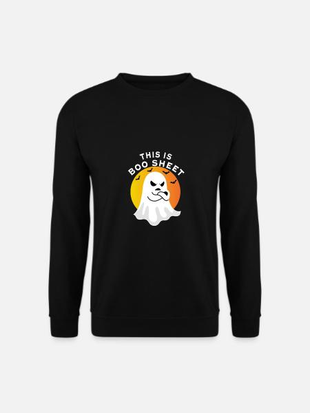 This Is Boo Boo Sheet Retro Funny Ghost Halloween - Unisex Sweatshirt - black