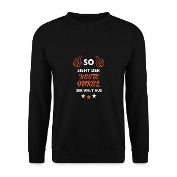 So sieht der beste Onkel der Welt aus Bester Onkel - Unisex Pullover - Schwarz - Vorne - Alina (178cm) & Michal (187cm)