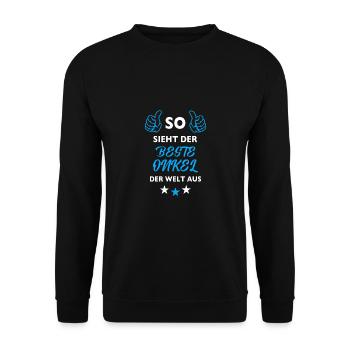 So sieht der beste Onkel der Welt aus Bester Onkel - Unisex Pullover - Schwarz - Vorne - Alina (178cm) & Michal (187cm)