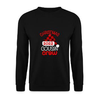 Cousin Crew Christmas Familiengeschenk - Unisex Pullover - Schwarz - Vorne - Alina (178cm) & Michal (187cm)