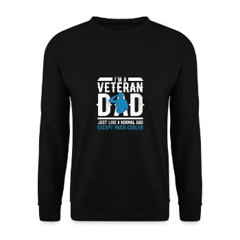 Fête des pères Grand-père Grand-père Vétéran Papa Papa Cadeau - Sweat-shirt Unisexe - noir - Devant - Alina (178cm) & Michal (187cm)