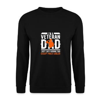 Fête des pères Grand-père Grand-père Vétéran Papa Papa Cadeau - Sweat-shirt Unisexe - noir - Devant - Alina (178cm) & Michal (187cm)