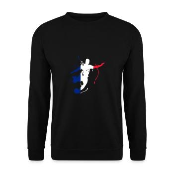 Fussball Frankreich Weltmeisterschaft - Unisex Pullover - Schwarz - Vorne - Alina (178cm) & Michal (187cm)