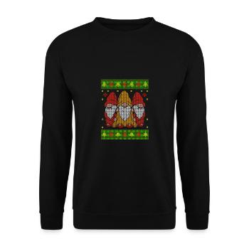 Christmas Elves Sweet Christmas Elves Motif - Unisex Sweatshirt - black - Front - Alina (178cm) & Michal (187cm)