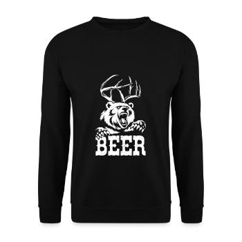 Beer Bear Beer Fans Animal Lover Nature Beer Drink - Unisex Sweatshirt - black - Front - Alina (178cm) & Michal (187cm)