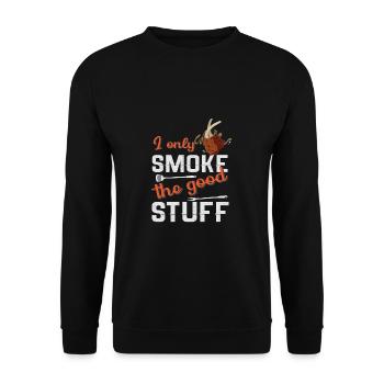 Lustiger Grill-Spruch I Grillen Motiv - Unisex Pullover - Schwarz - Vorne - Alina (178cm) & Michal (187cm)