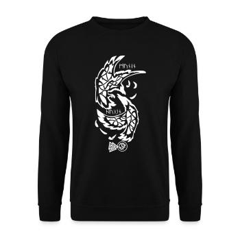 Hugin & Munin - Unisex Pullover - Schwarz - Vorne - Alina (178cm) & Michal (187cm)