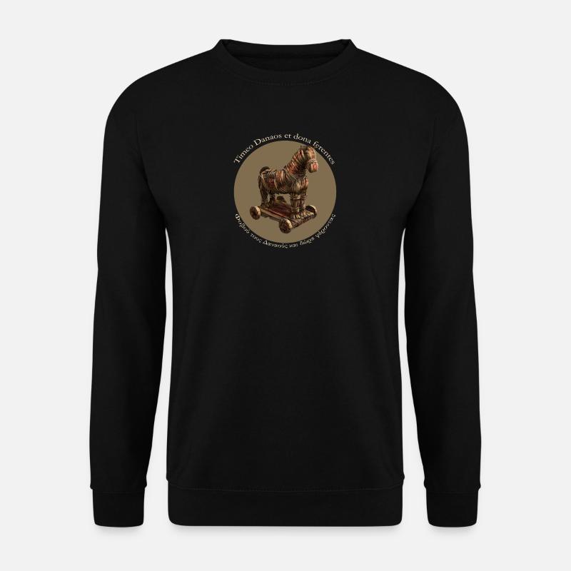 Hüten Sie sich vor Griechen mit Geschenken - Unisex Pullover - Schwarz