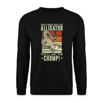 Drôle d’alligator amoureux crocodile gator zoo animal - Sweat-shirt Unisexe - noir - Devant - Alina (178cm) & Michal (187cm)
