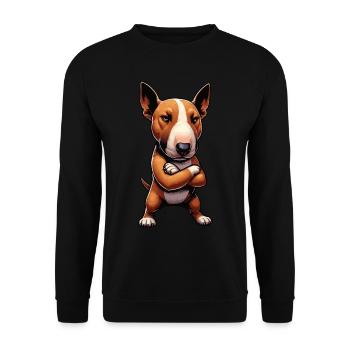 Pas de Bull Terrier miniature Propriétaire d’un Bully Bull Terrier - Sweat-shirt Unisexe - noir - Devant - Alina (178cm) & Michal (187cm)