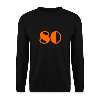 80 YEARS. 80TH ANNIVERSARY. BIRTHDAY 80 YEARS. 80 - Unisex Sweatshirt - black - Front - Alina (178cm) & Michal (187cm)