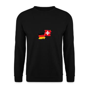 Suisse Allemagne Drapeau Allemand Suisse - Sweat-shirt Unisexe - noir - Devant - Alina (178cm) & Michal (187cm)