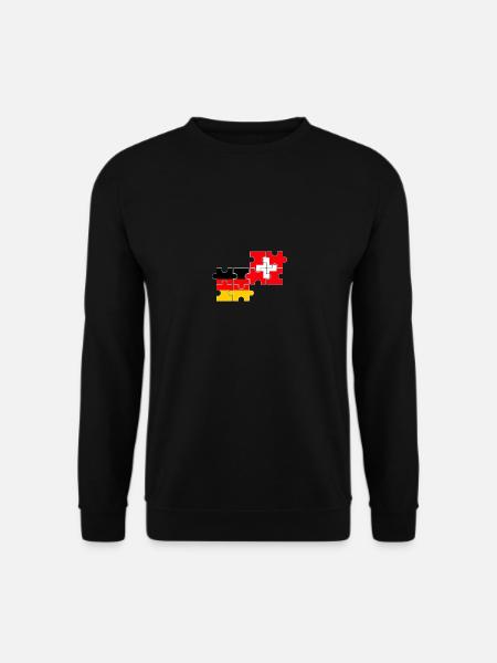 Schweiz Deutschland Flagge Deutsch Schweizer - Unisex Pullover - Schwarz