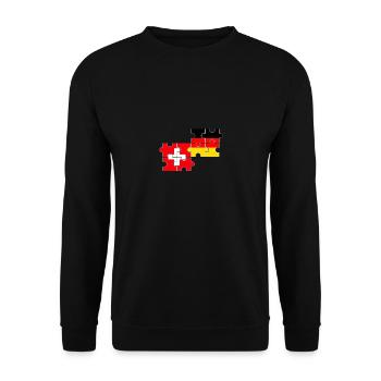 Suisse Allemagne Drapeau Allemand Suisse - Sweat-shirt Unisexe - noir - Devant - Alina (178cm) & Michal (187cm)