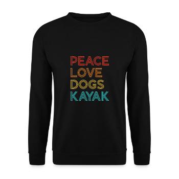 Peace Love Dogs Kayak Canoe Kayaking Rower Rowing - Unisex Pullover - Schwarz - Vorne - Alina (178cm) & Michal (187cm)