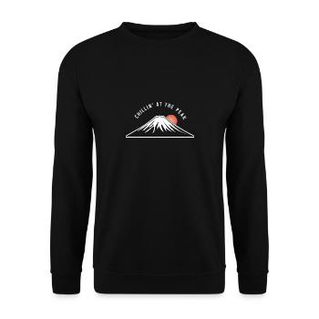 Minimalist Mount Fuji - Unisex Sweatshirt - black - Front - Alina (178cm) & Michal (187cm)