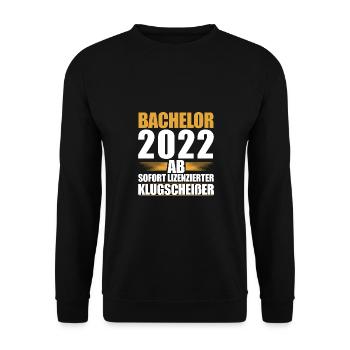 Bachelor 2022 Studium Bestandene Bachelorprüfung - Unisex Pullover - Schwarz - Vorne - Alina (178cm) & Michal (187cm)