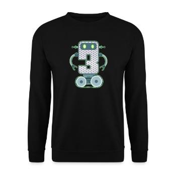 3ème anniversaire d’un petit robot de 3 ans de technologie - Sweat-shirt Unisexe - noir - Devant - Alina (178cm) & Michal (187cm)