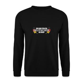 Ich Bin Stolzer Deutscher Na Und? - Unisex Pullover - Schwarz - Vorne - Alina (178cm) & Michal (187cm)