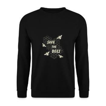 Save the Bees | Sauvez les abeilles - Sweat-shirt Unisexe - noir - Devant - Alina (178cm) & Michal (187cm)