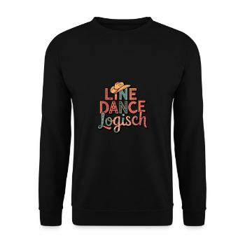 Line Dance Was sonst? Ich bin Line Dancer - Unisex Pullover - Schwarz - Vorne - Alina (178cm) & Michal (187cm)