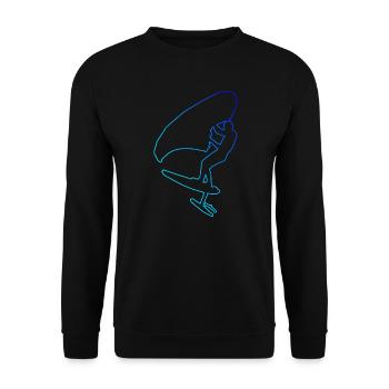 Hommes foilwing hydroptère wingsurf femmes wingfoil - Sweat-shirt Unisexe - noir - Devant - Alina (178cm) & Michal (187cm)