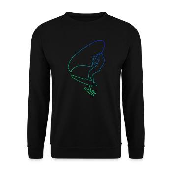 Men's wingsurf hydrofoil wingsurfing women - Unisex Sweatshirt - black - Front - Alina (178cm) & Michal (187cm)