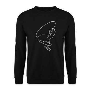 wingsurf foilwing wingsurfen Damen wingfoil - Unisex Pullover - Schwarz - Vorne - Alina (178cm) & Michal (187cm)