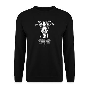 Whippet Dad Dogs Greyhound Greyhounds Wilsigns - Unisex Sweatshirt - black - Front - Alina (178cm) & Michal (187cm)